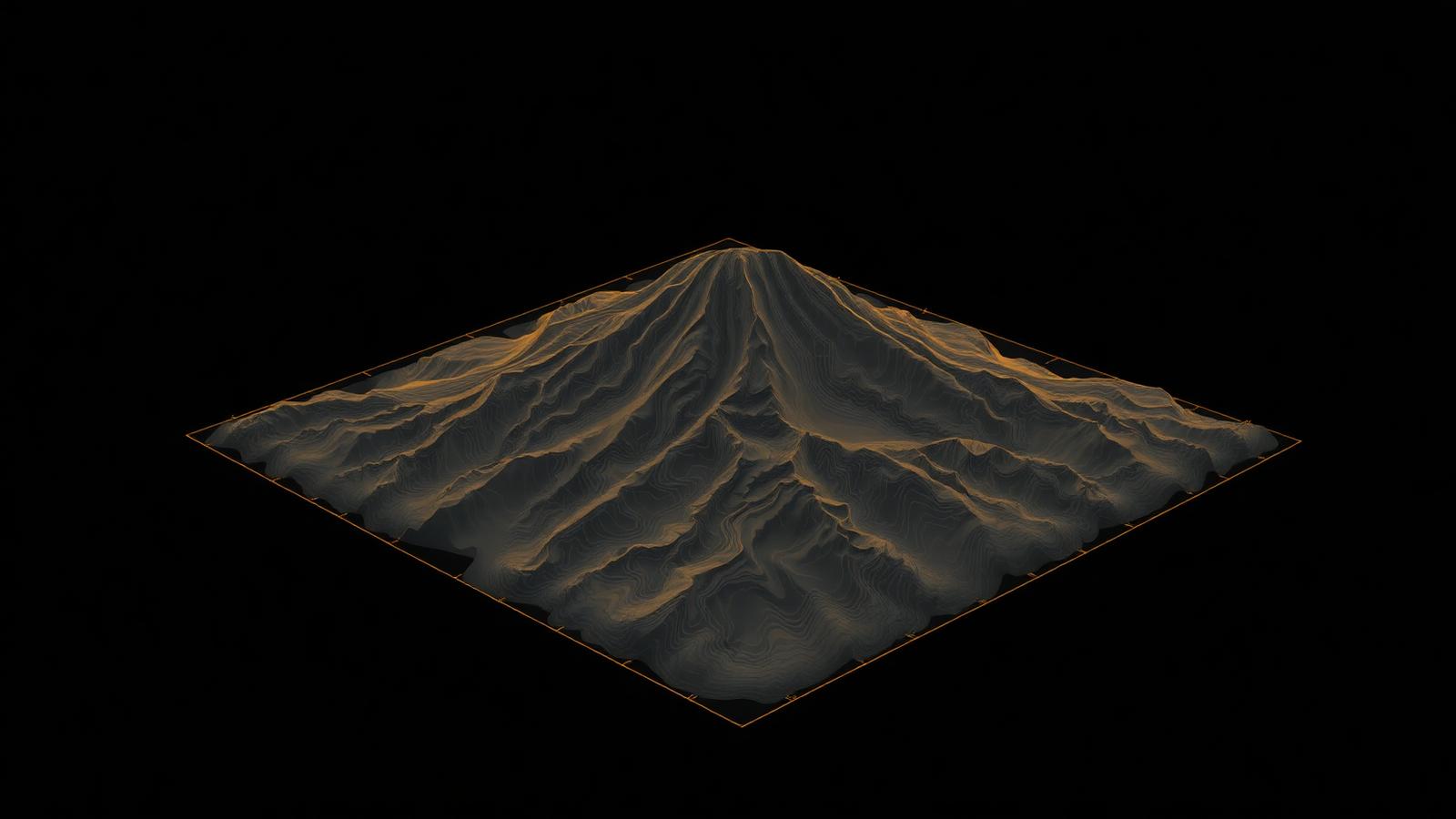 Point cloud and topographic model of the same terrain